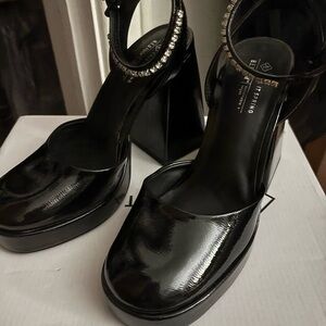 Call It Spring Glossy Black Platform Heels